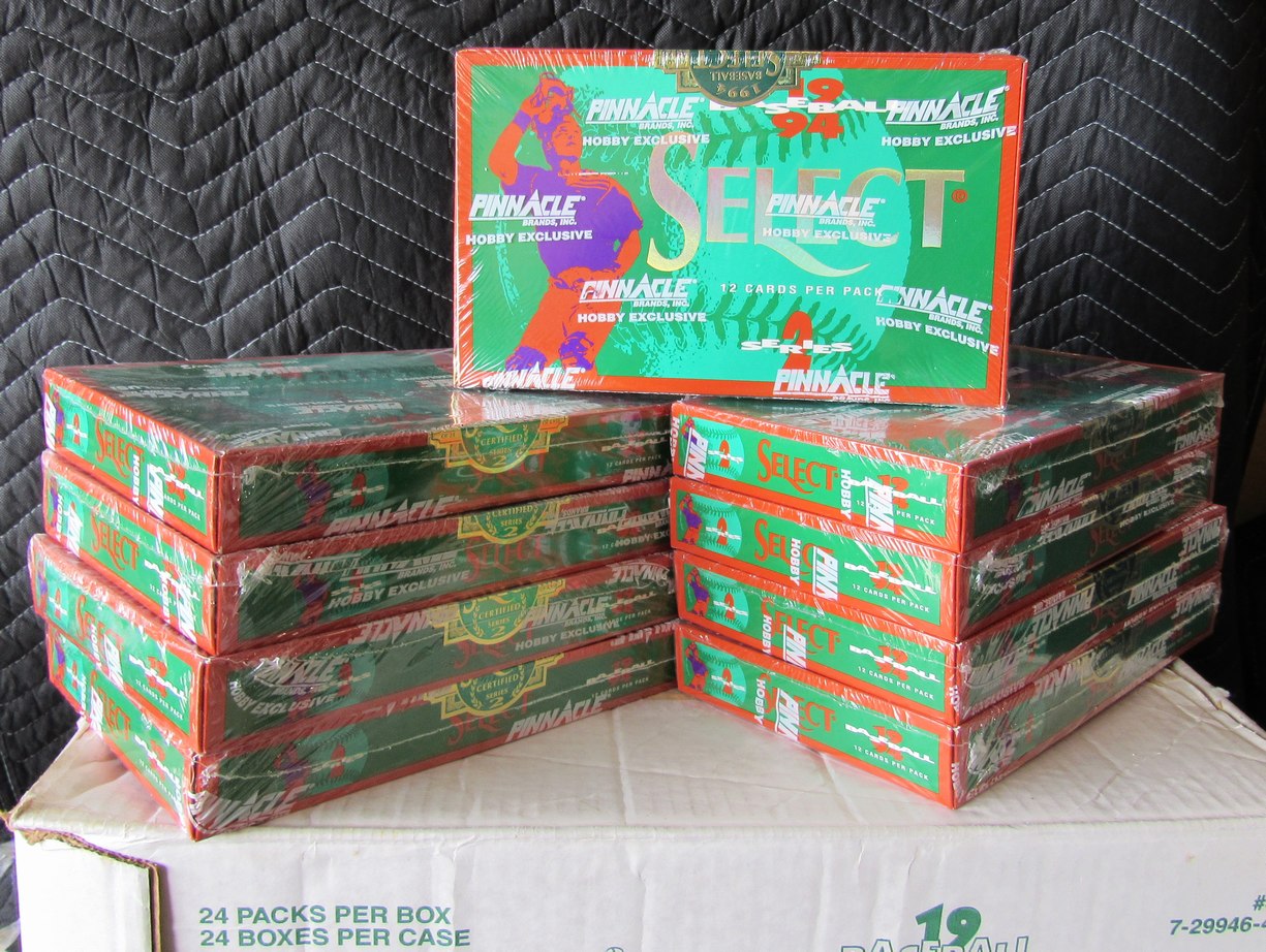 Lot of (9) 1994 Pinnacle Select Series 2 Baseball Sealed Hobby Wax Boxes RBX101