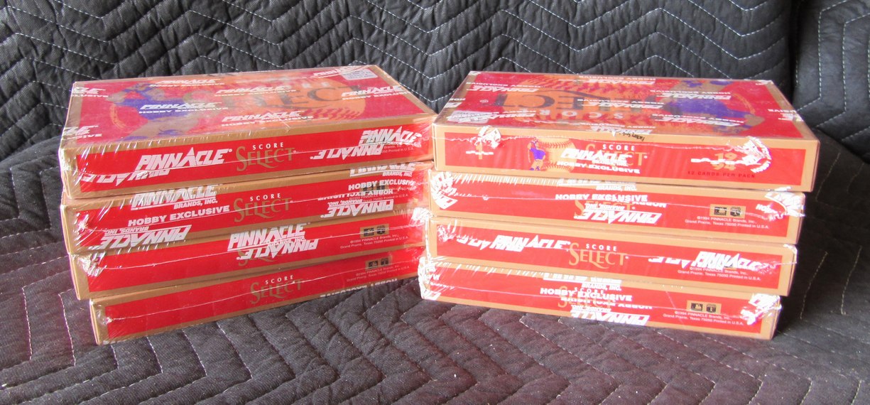 Lot of (8) 1994 Pinnacle Select Series 1 Baseball Sealed Hobby Wax Boxes RBX102