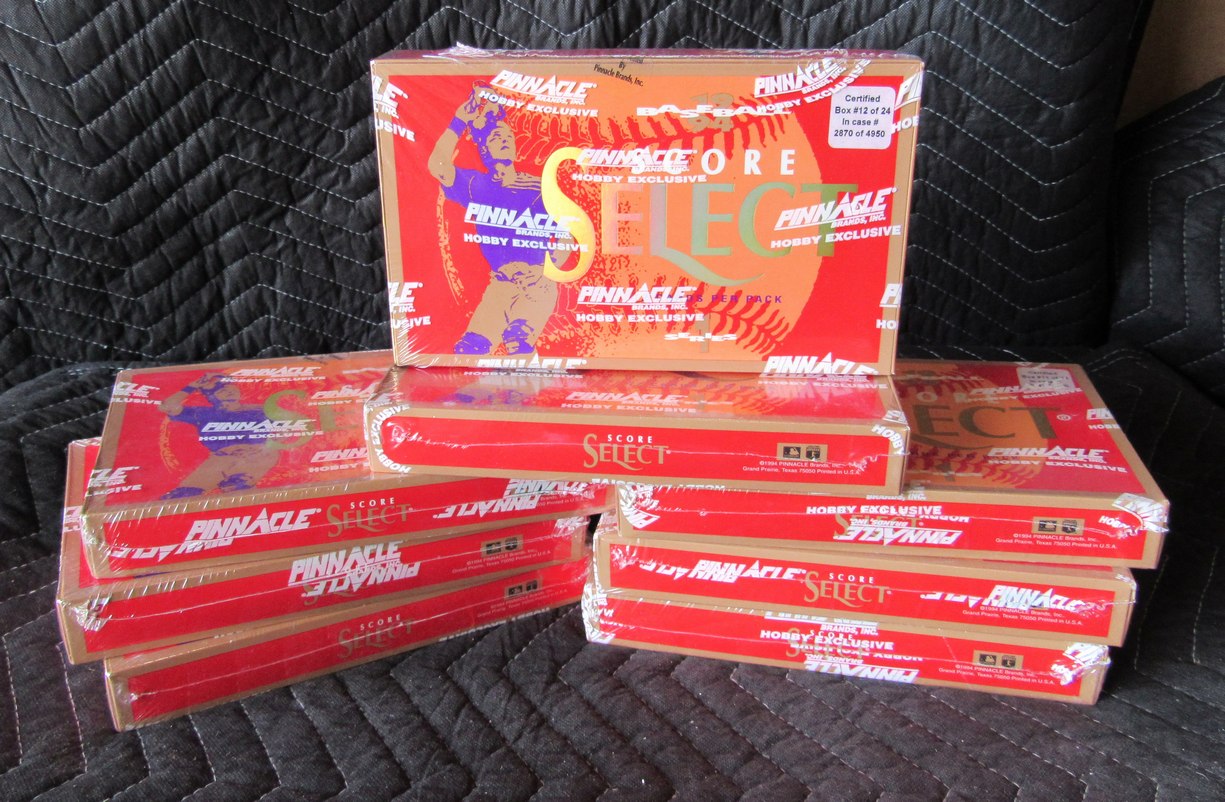 Lot of (8) 1994 Pinnacle Select Series 1 Baseball Sealed Hobby Wax Boxes RBX102
