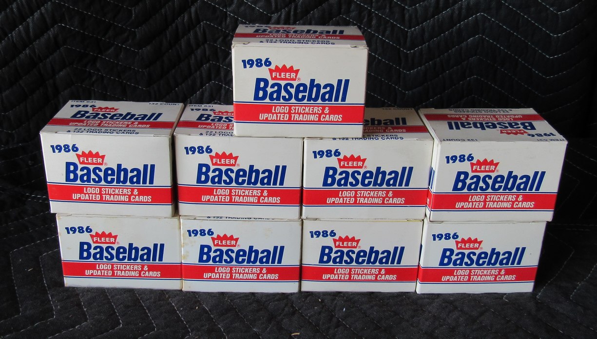Lot of (9) 1986 Fleer Update Baseball Unopened Factory Sets - Bonds RBX112