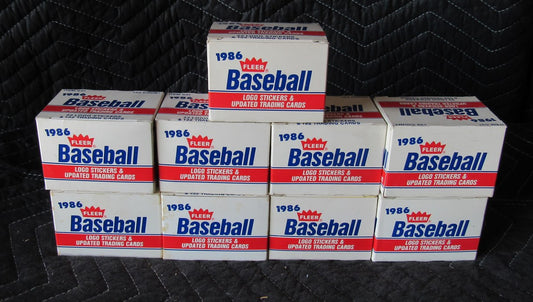 Lot of (9) 1986 Fleer Update Baseball Unopened Factory Sets - Bonds RBX112