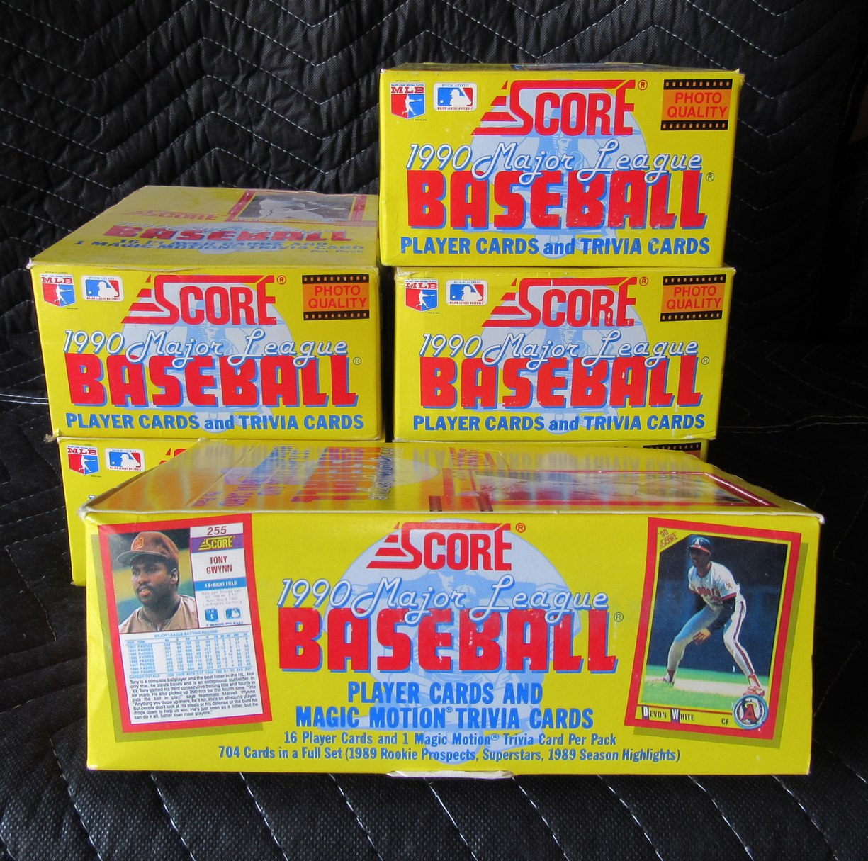 Lot of (6) 1990 Score Baseball Hobby Wax Boxes - Bo Jackson Thomas RC RBX118