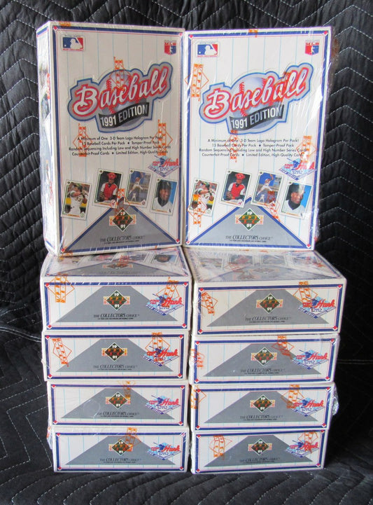 Lot of (10) 1991 Upper Deck High Series Baseball Sealed Wax Boxes RBX120
