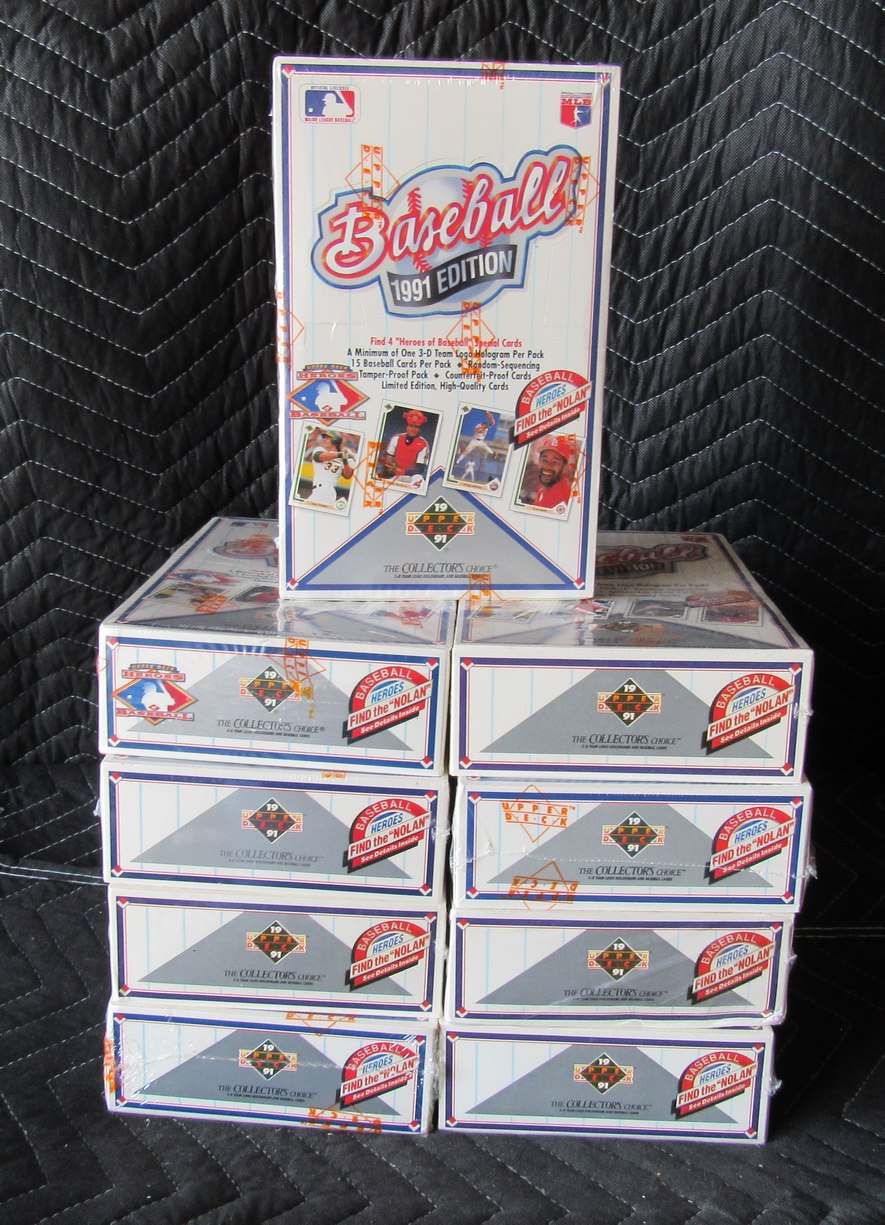 Lot of (9) 1991 Upper Deck Baseball Sealed Wax Boxes - Jordan Ryan Auto RBX121