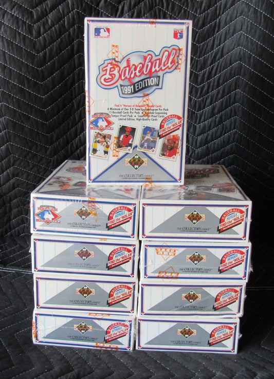 Lot of (9) 1991 Upper Deck Baseball Sealed Wax Boxes - Jordan Ryan Auto RBX121