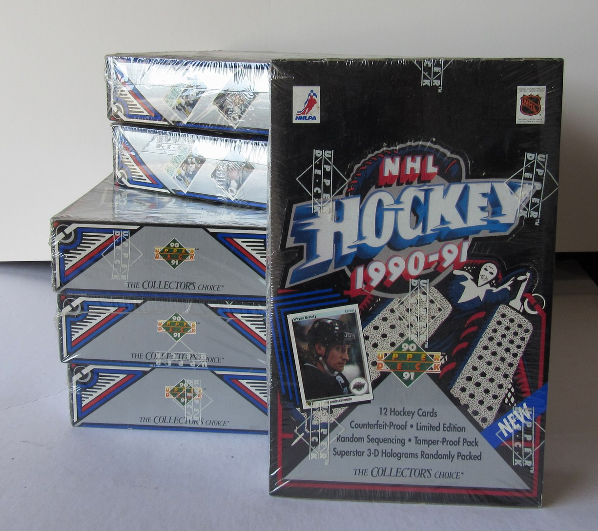 Lot of (9) 1990-91 Upper Deck NHL Hockey Sealed Wax Boxes - Gretzky RBX124