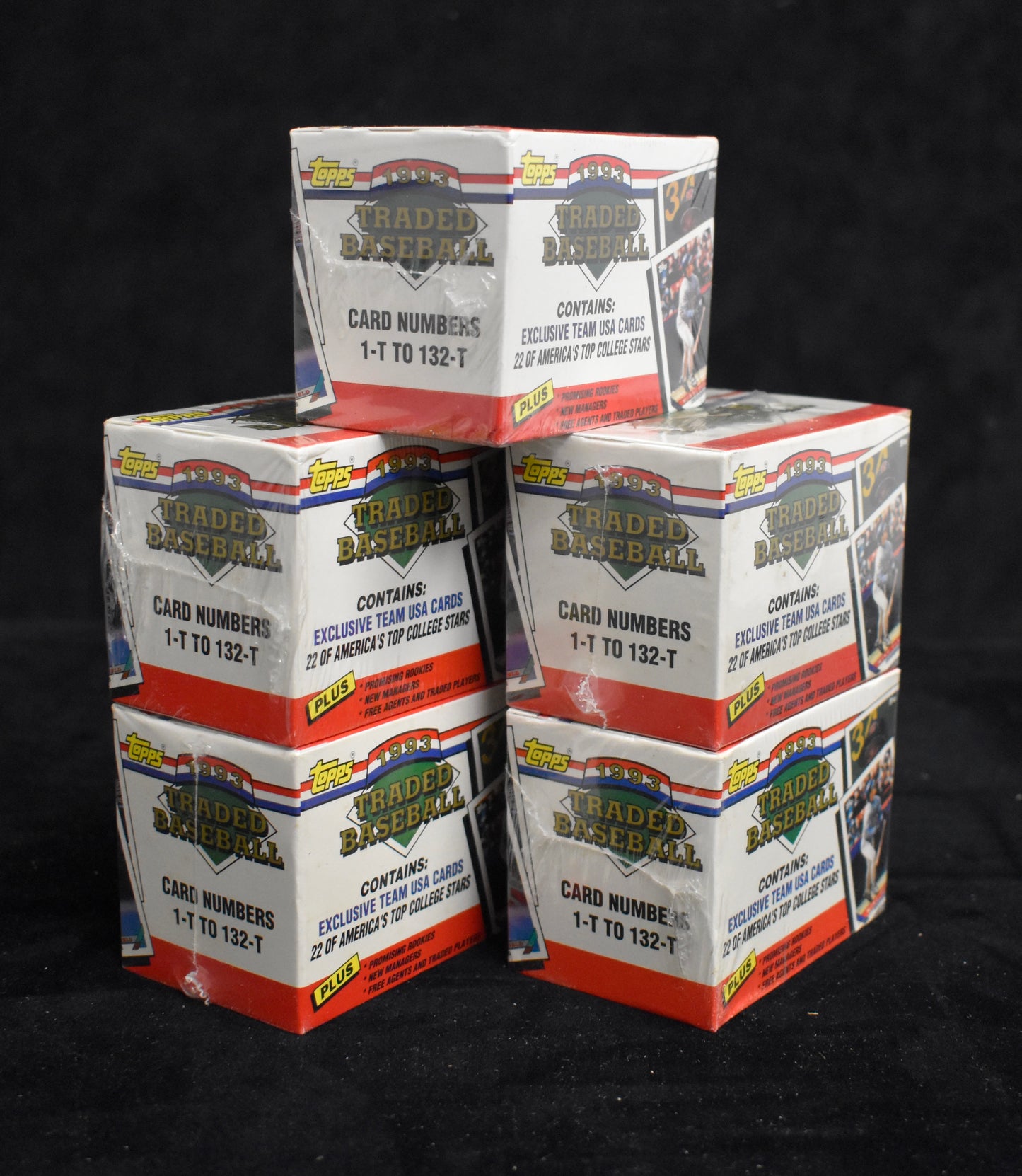 Lot of (5) 1993 Topps Traded Baseball Factory Sealed Sets - Piazza RC RBX49