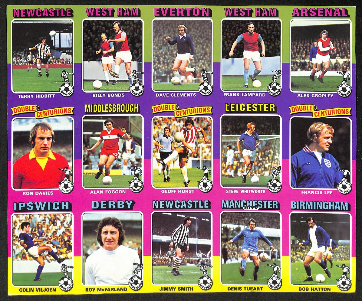 1974-75 TOPPS Soccer/Football Uncut Sheet (15 Cards) RARE  208966