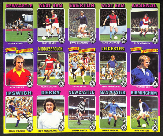1974-75 TOPPS Soccer/Football Uncut Sheet (15 Cards) RARE  208966