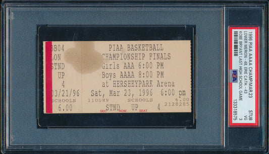1996 KOBE BRYANT FINAL HS GAME TICKET STUB STATE CHAMPIONSHIP PSA 3