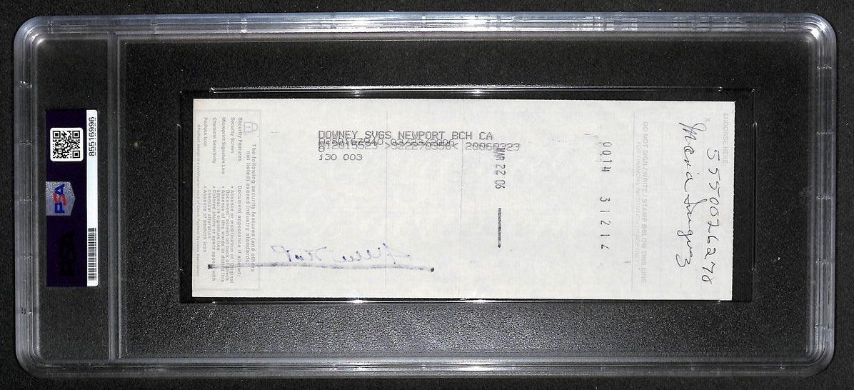 Willie Mays HOF Signed/Auto 2006 Bank Check PSA/DNA MINT 9   209074