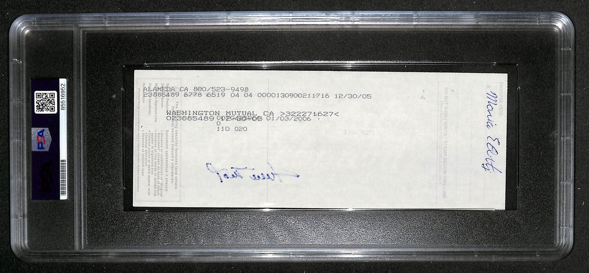 Willie Mays HOF Signed/Auto 2005 Bank Check PSA/DNA MINT 9   209075