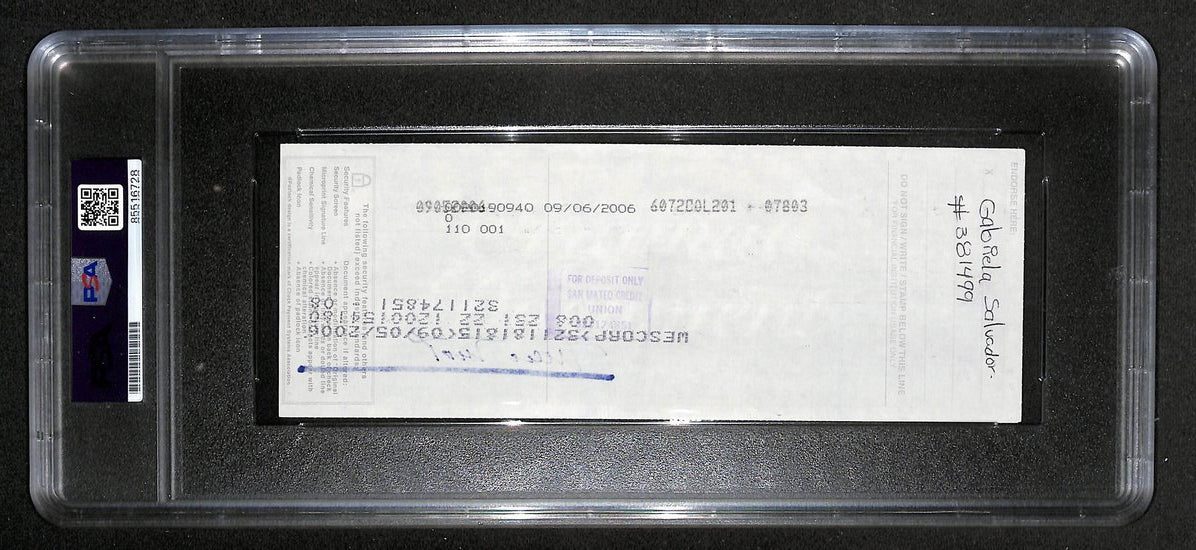 Willie Mays HOF Signed/Auto 2006 Bank Check PSA/DNA MINT 9   209078