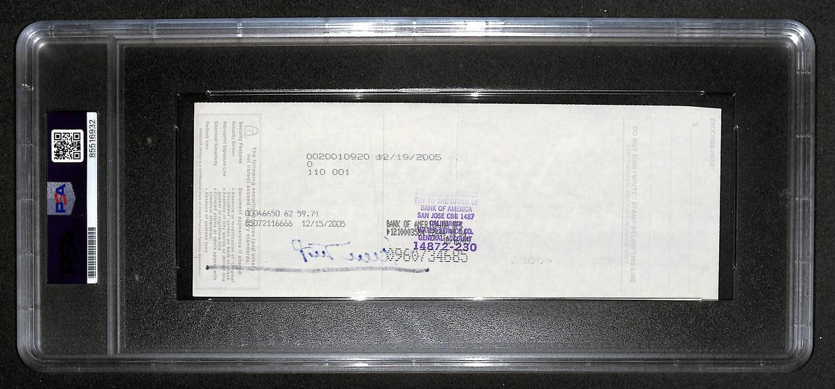 Willie Mays HOF Signed/Auto 2005 Bank Check PSA/DNA MINT 9   211169