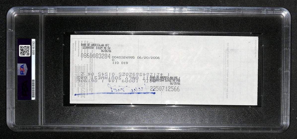 Willie Mays HOF Signed/Auto 2006 Bank Check PSA/DNA MINT 9   211175