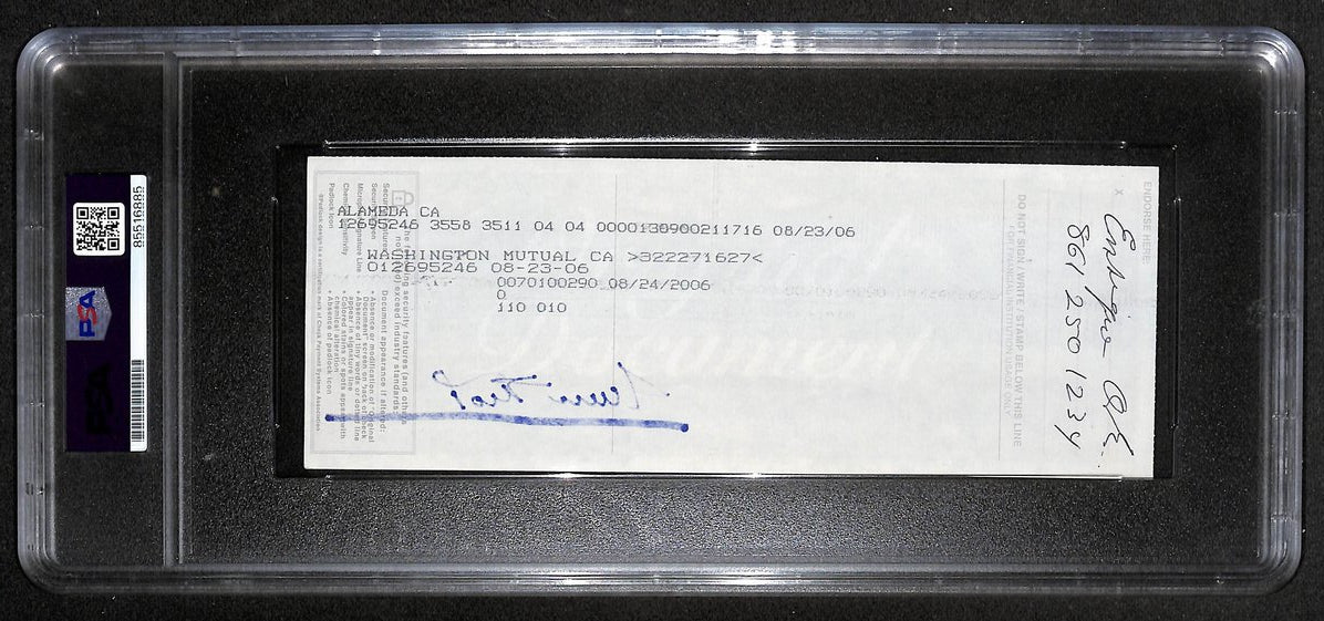 Willie Mays HOF Signed/Auto 2003 Bank Check PSA/DNA MINT 9   211178