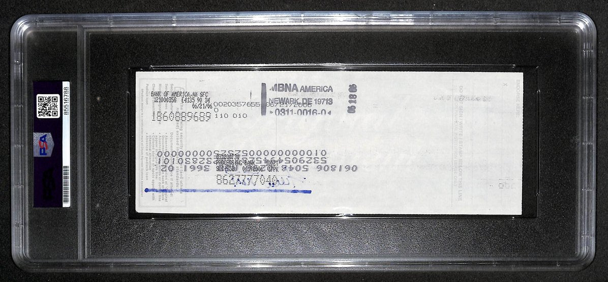 Willie Mays HOF Signed/Auto 2006 Bank Check PSA/DNA MINT 9   211182