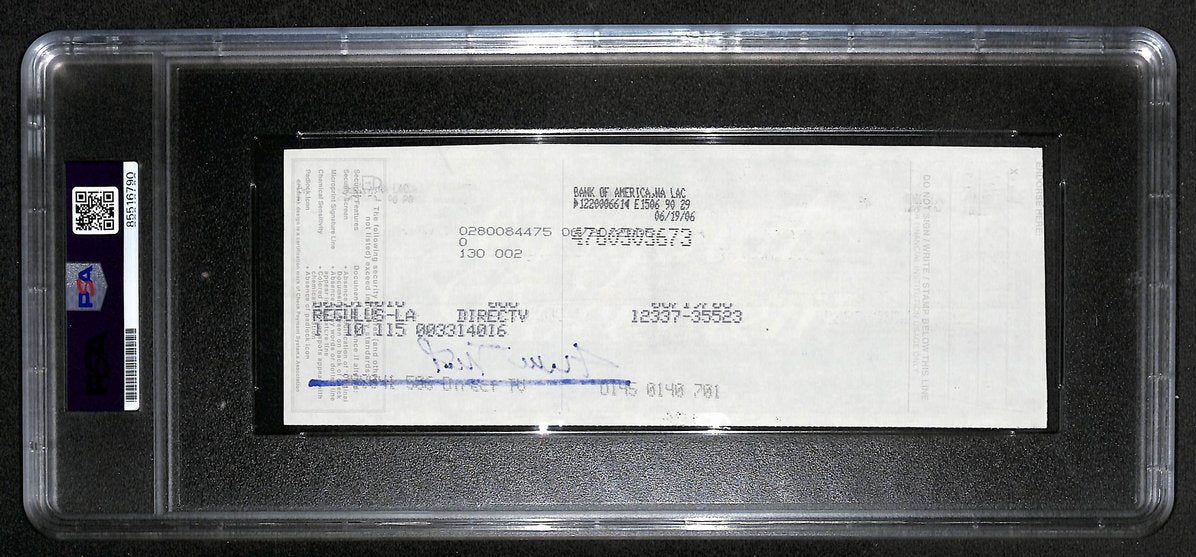 Willie Mays HOF Signed/Auto 2006 Bank Check PSA/DNA MINT 9   211184