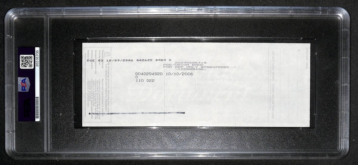 Willie Mays HOF Signed/Auto 2006 Bank Check PSA/DNA GEM MT 10   211185