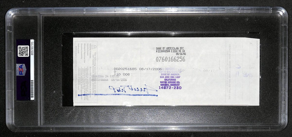 Willie Mays HOF Signed/Auto 2006 Bank Check PSA/DNA GEM MT 10   211186