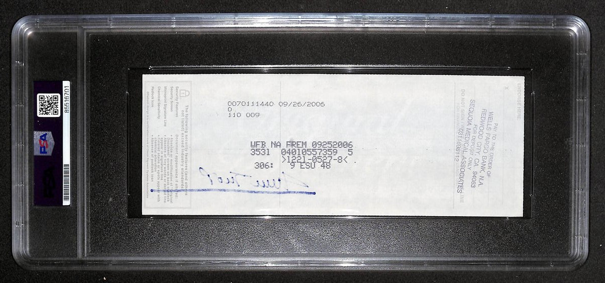 Willie Mays HOF Signed/Auto 2006 Bank Check PSA/DNA GEM MT 10   211187
