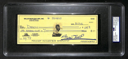 Willie Mays HOF Signed/Auto 2006 Bank Check PSA/DNA GEM MT 10   211195