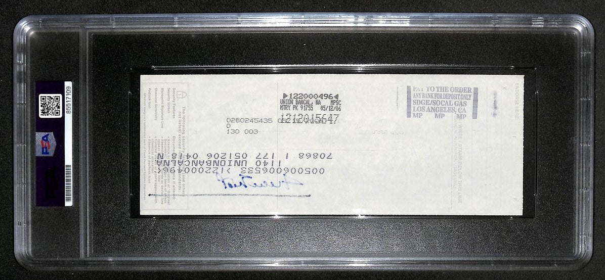 Willie Mays HOF Signed/Auto 2006 Bank Check PSA/DNA GEM MT 10   211200