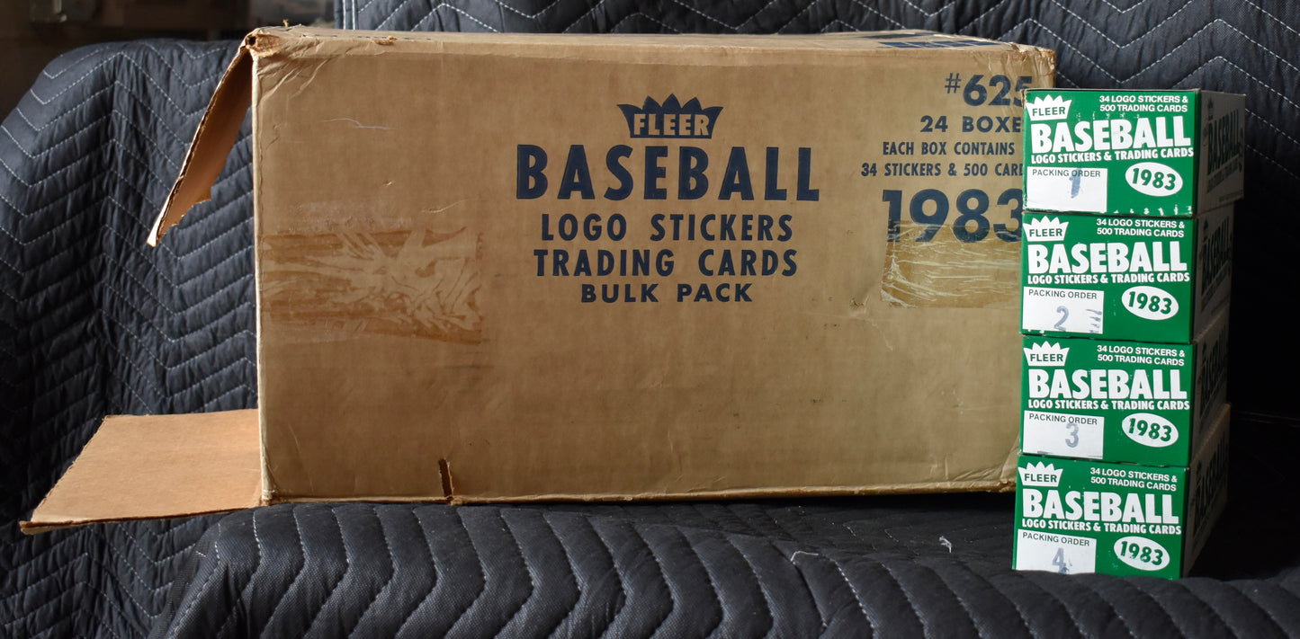 Lot of (4) 1983 Fleer Baseball Vending Boxes (Box 1-4) - Gwynn Boggs RC RBX75
