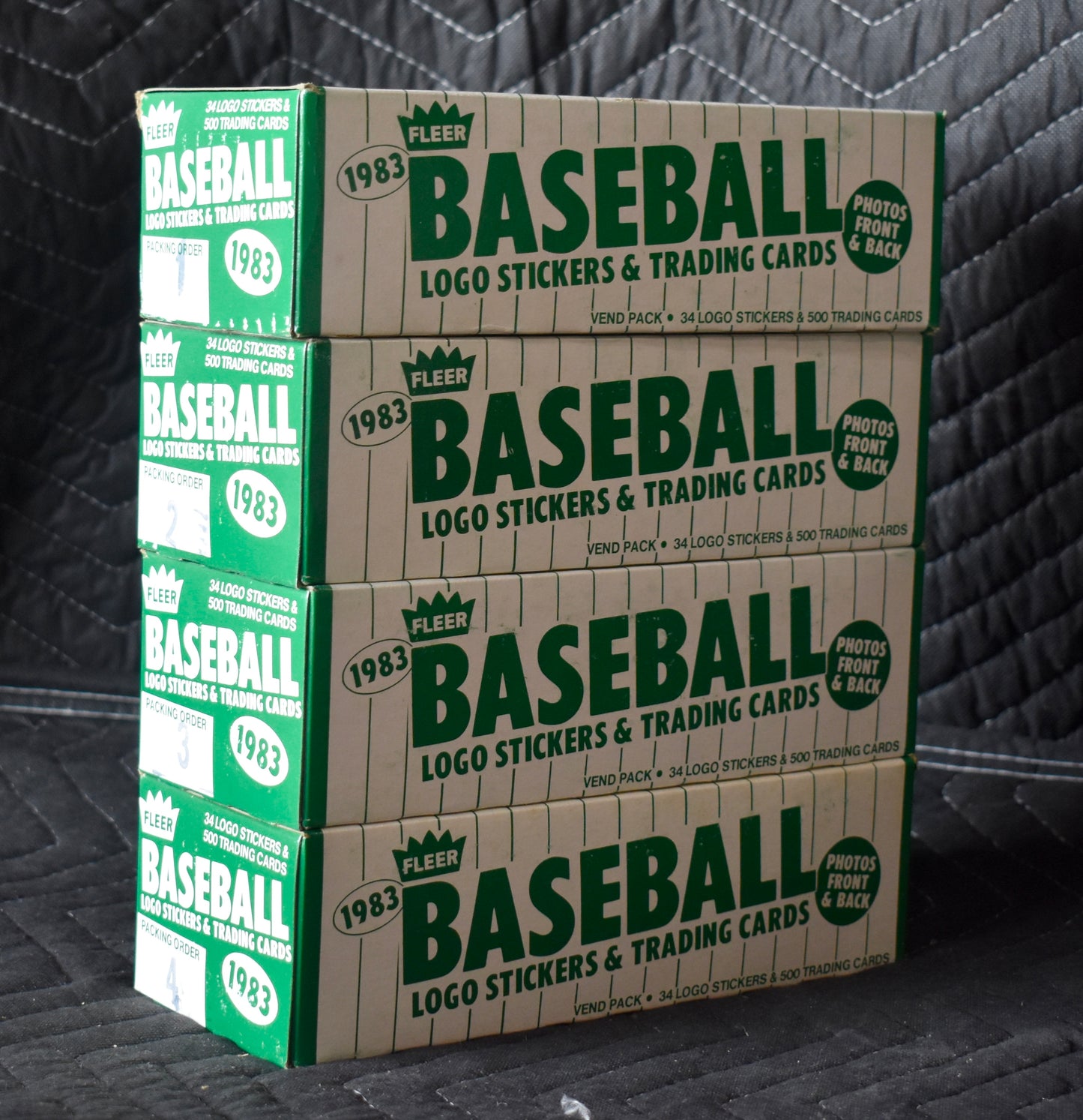 Lot of (4) 1983 Fleer Baseball Vending Boxes (Box 1-4) - Gwynn Boggs RC RBX75