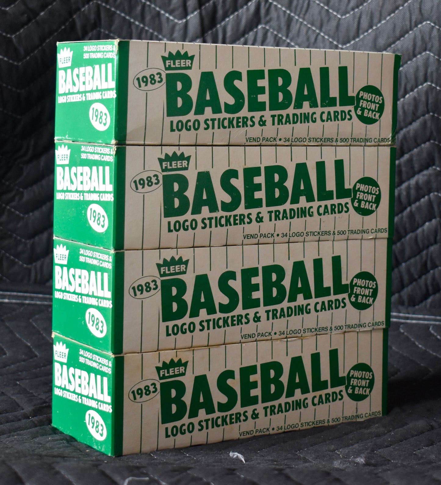 Lot of (4) 1983 Fleer Baseball Vending Boxes (Box 1-4) - Gwynn Boggs RC RBX75