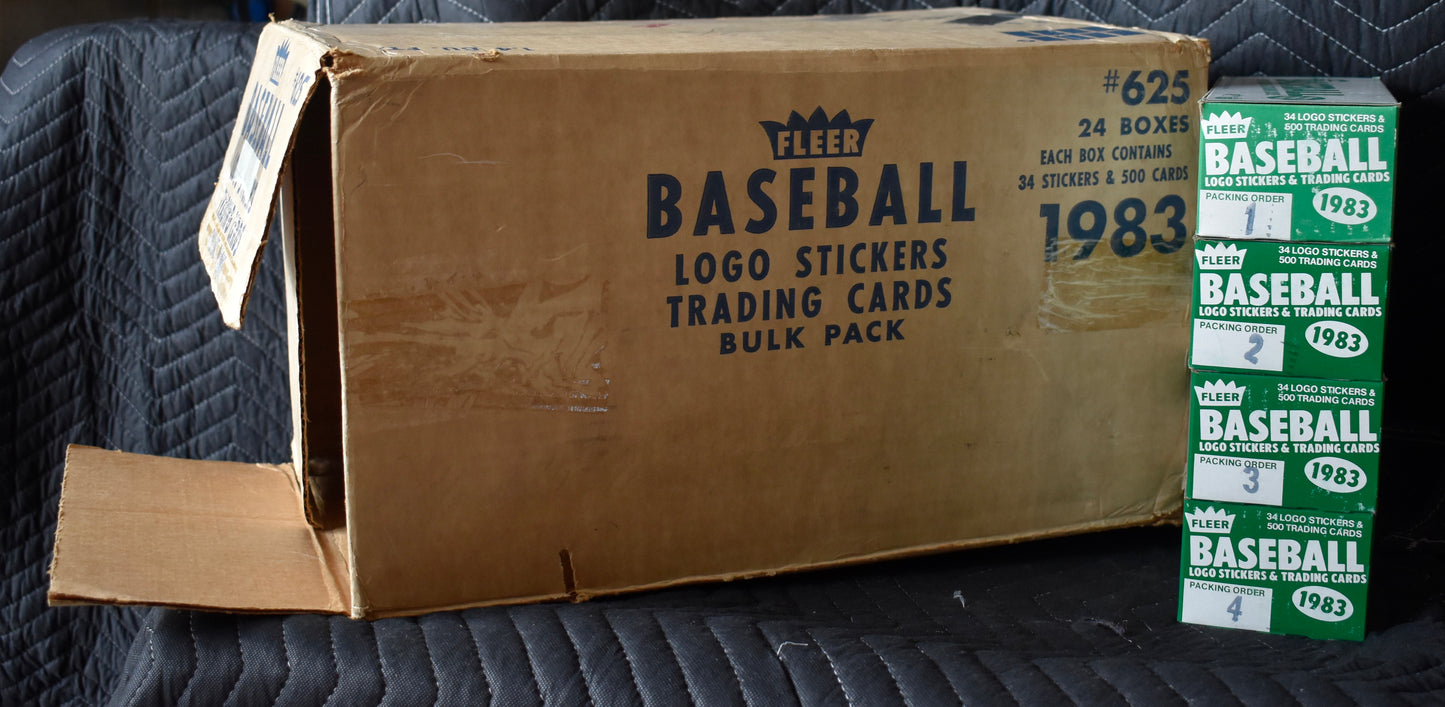Lot of (4) 1983 Fleer Baseball Vending Boxes (Box 1-4) - Gwynn Boggs RC RBX76