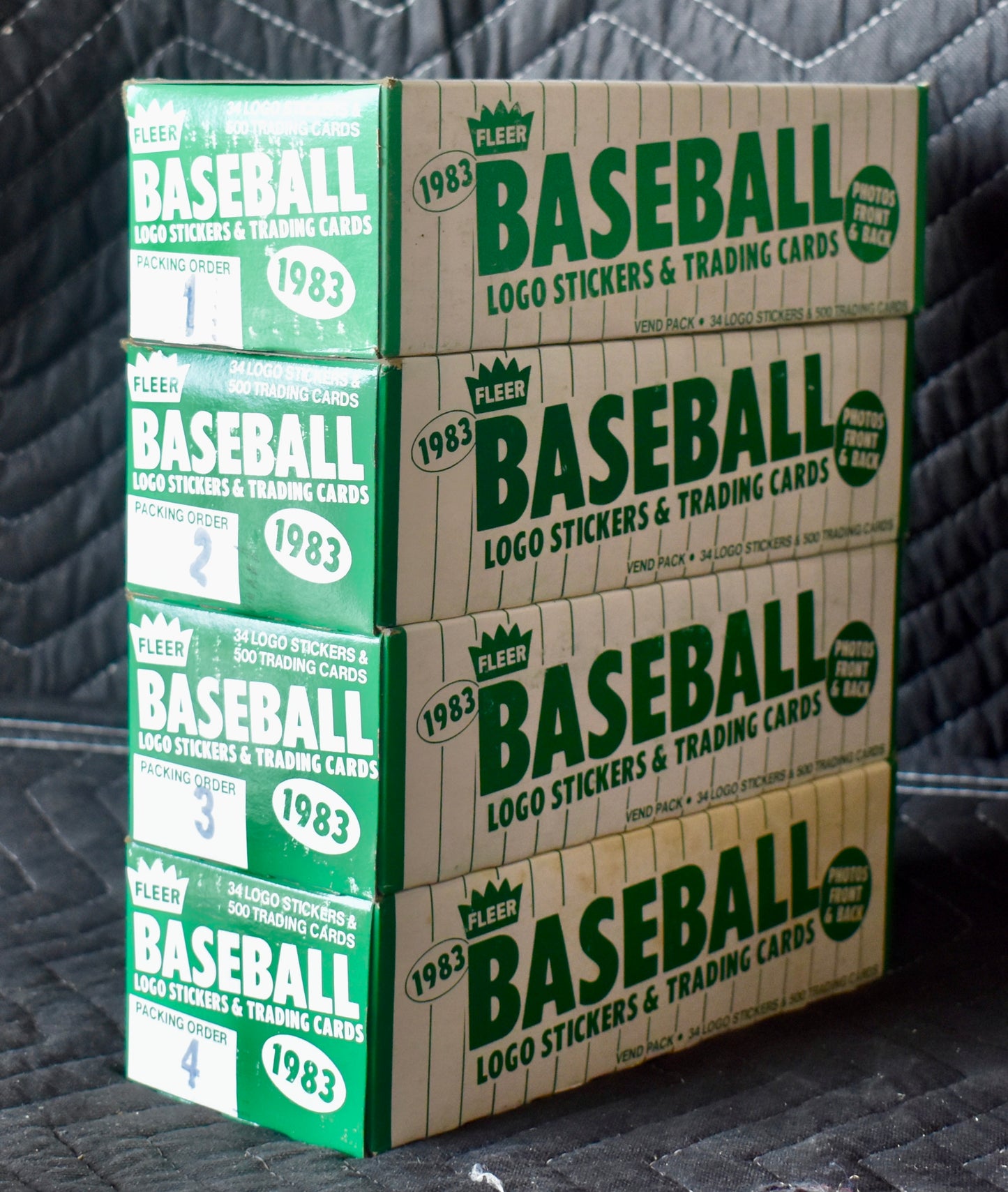 Lot of (4) 1983 Fleer Baseball Vending Boxes (Box 1-4) - Gwynn Boggs RC RBX76