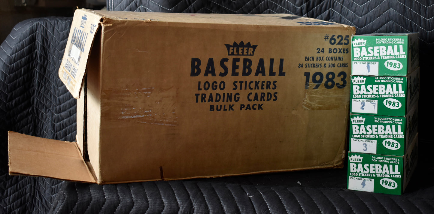 Lot of (4) 1983 Fleer Baseball Vending Boxes (Box 1-4) - Gwynn Boggs RC RBX77
