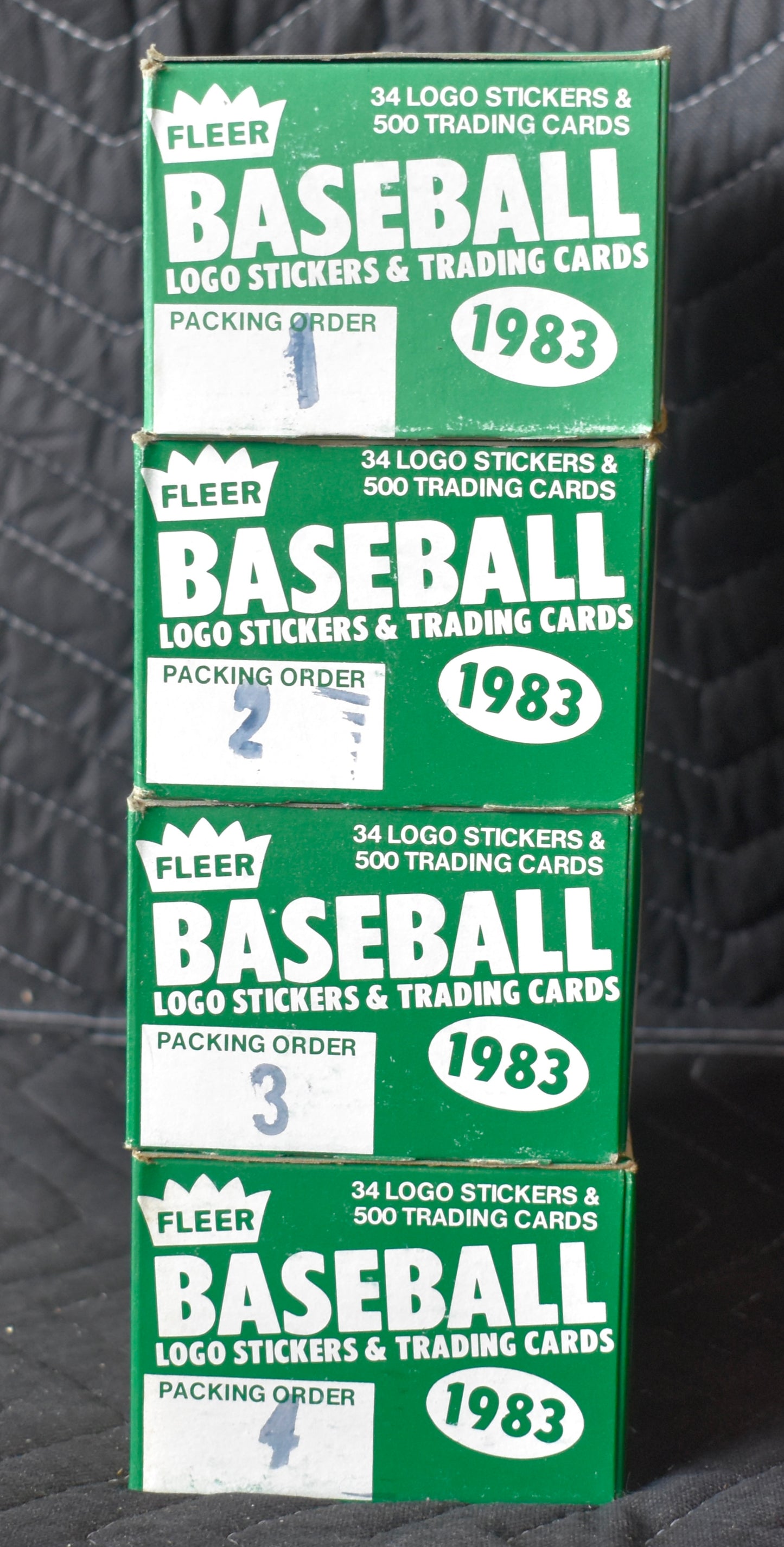 Lot of (4) 1983 Fleer Baseball Vending Boxes (Box 1-4) - Gwynn Boggs RC RBX77