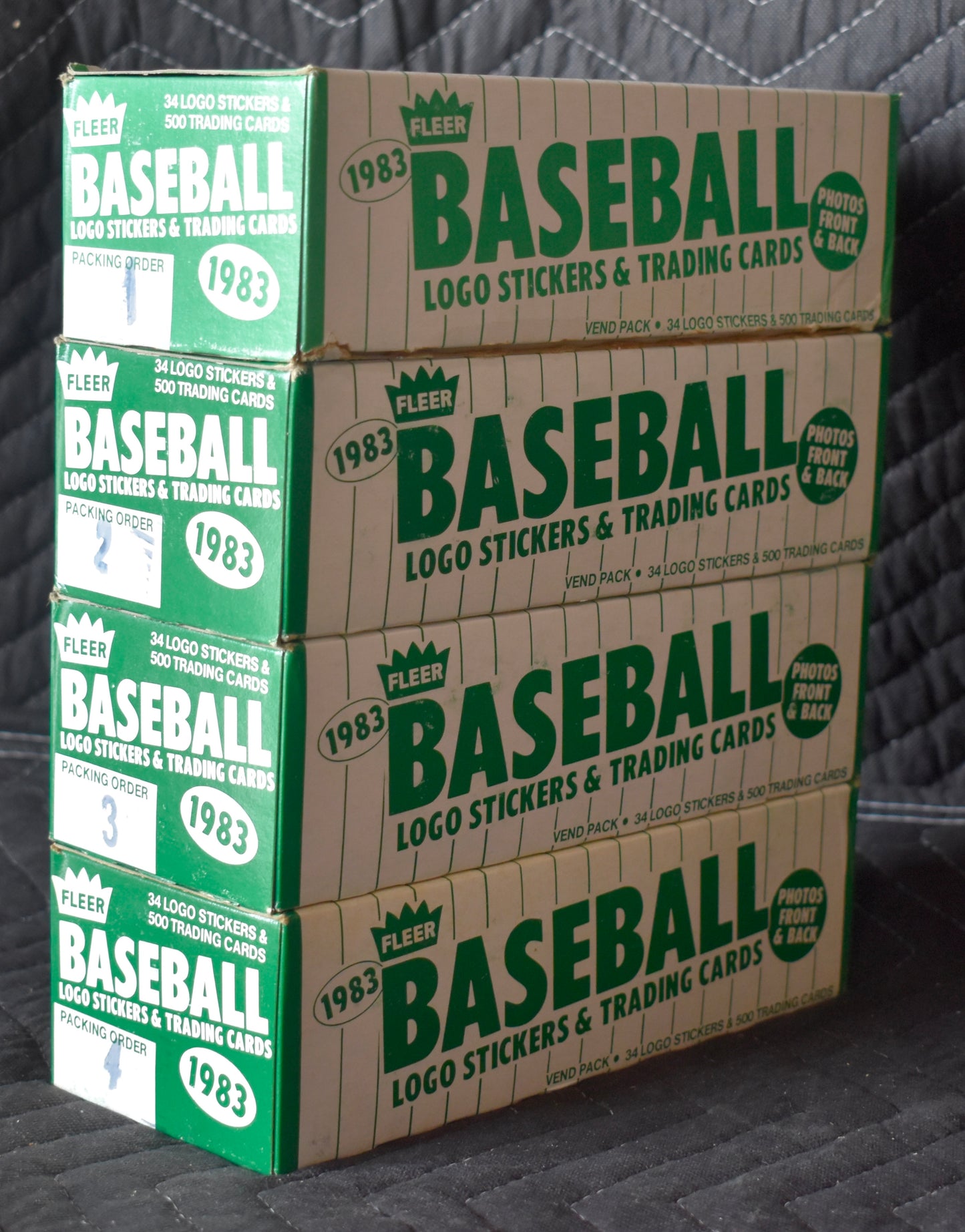 Lot of (4) 1983 Fleer Baseball Vending Boxes (Box 1-4) - Gwynn Boggs RC RBX77