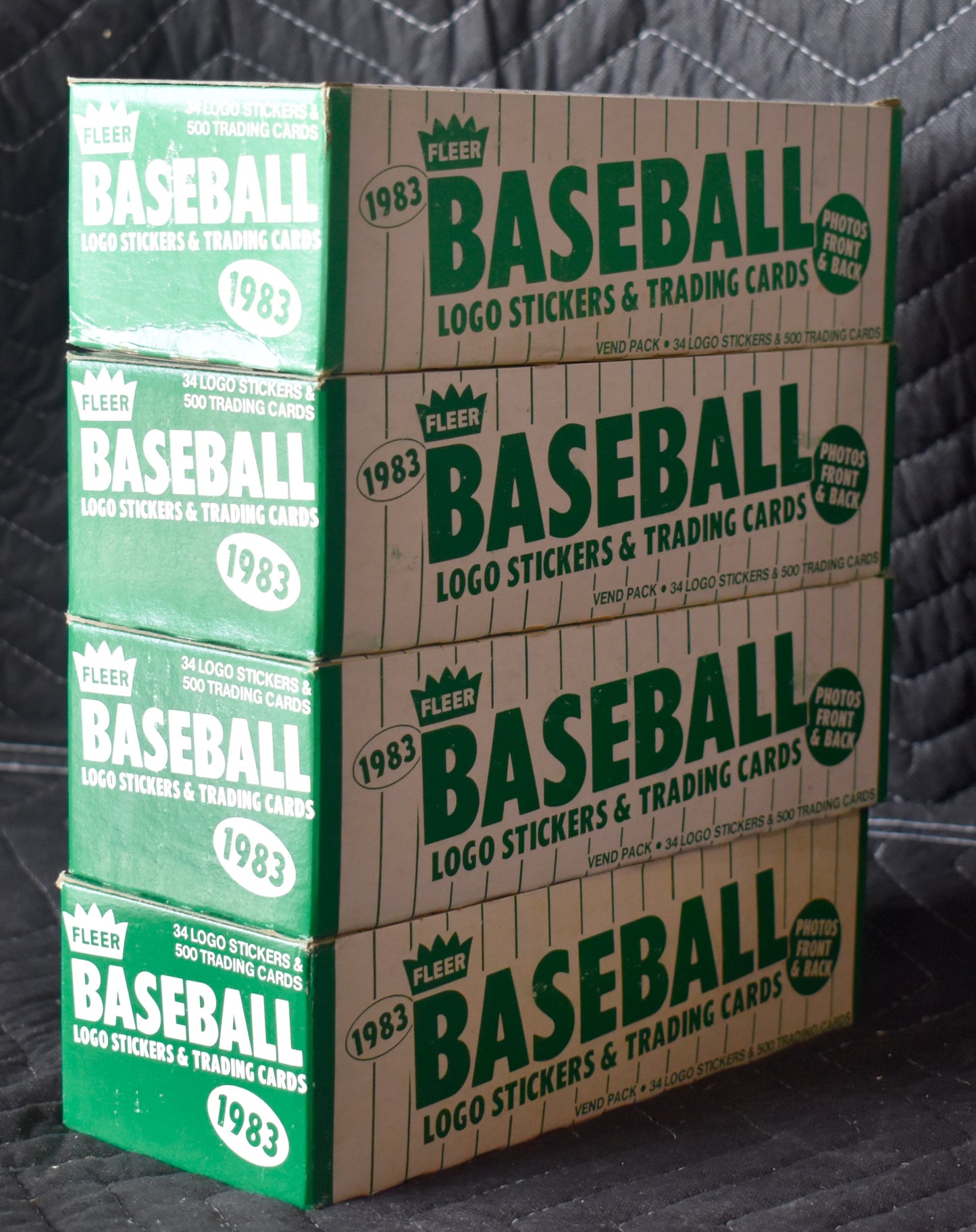 Lot of (4) 1983 Fleer Baseball Vending Boxes (Box 1-4) - Gwynn Boggs RC RBX77