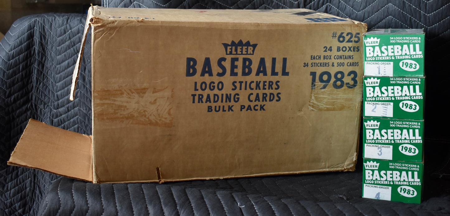 Lot of (4) 1983 Fleer Baseball Vending Boxes (Box 1-4) - Gwynn Boggs RC RBX78
