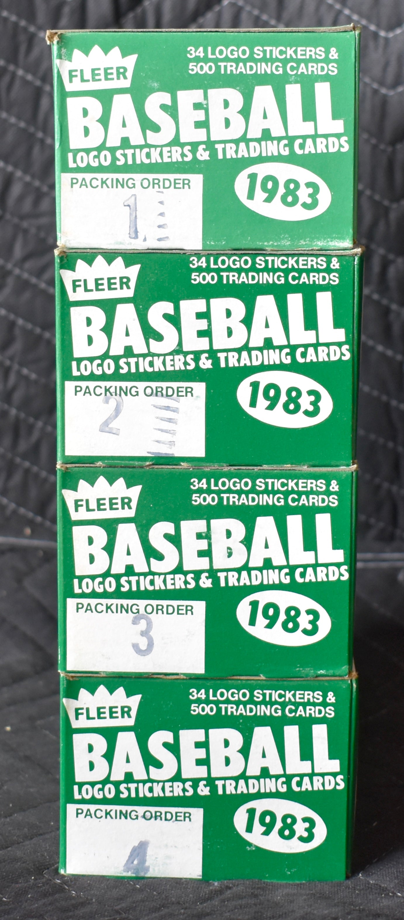 Lot of (4) 1983 Fleer Baseball Vending Boxes (Box 1-4) - Gwynn Boggs RC RBX78