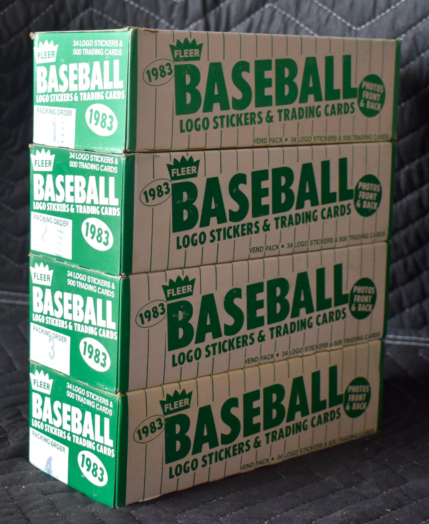 Lot of (4) 1983 Fleer Baseball Vending Boxes (Box 1-4) - Gwynn Boggs RC RBX78
