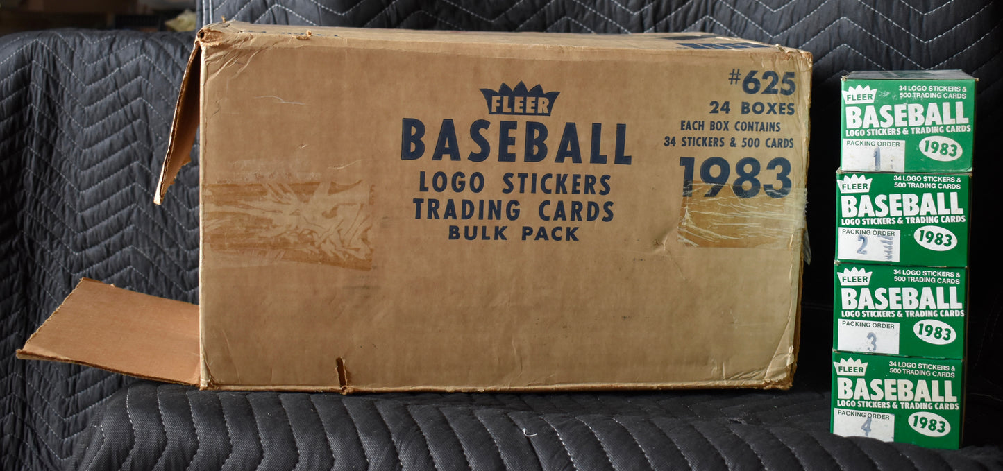 Lot of (4) 1983 Fleer Baseball Vending Boxes (Box 1-4) - Gwynn Boggs RC RBX79