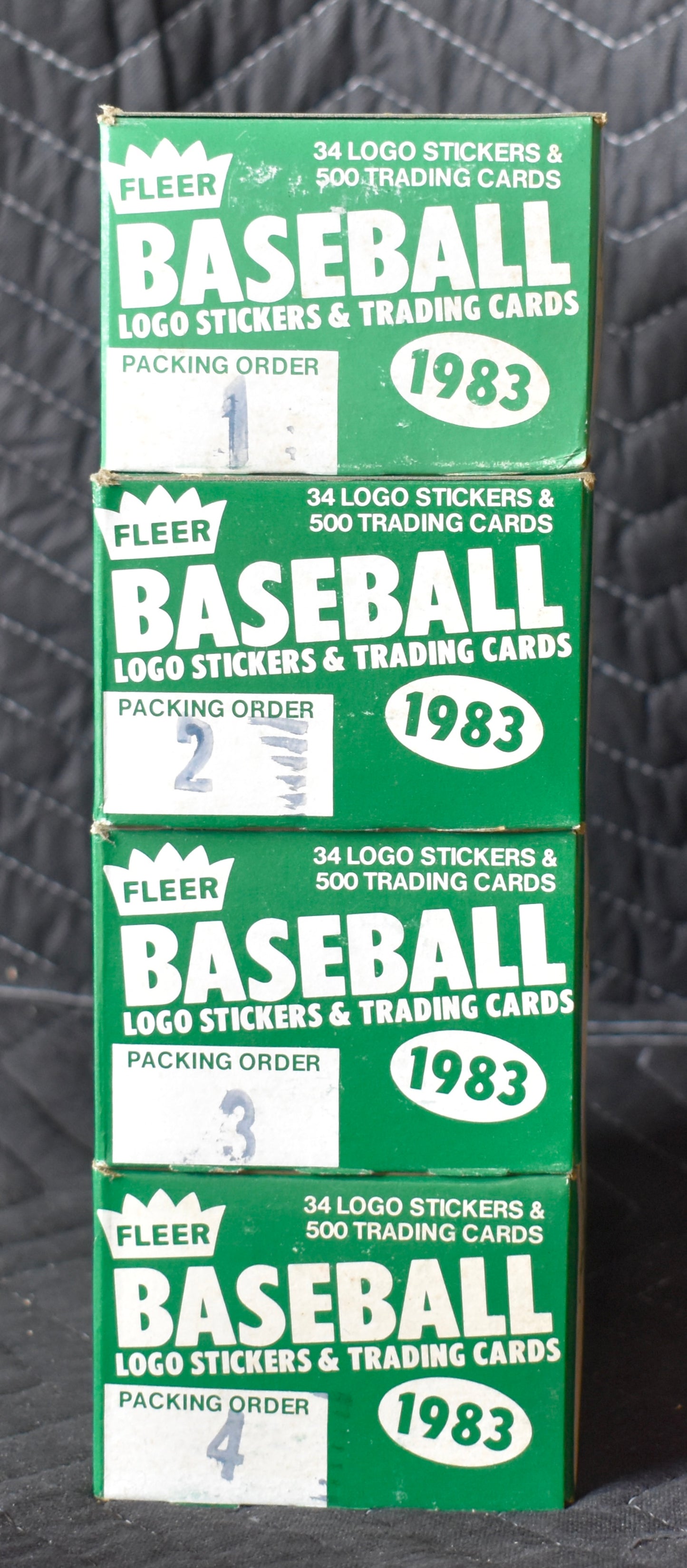 Lot of (4) 1983 Fleer Baseball Vending Boxes (Box 1-4) - Gwynn Boggs RC RBX79