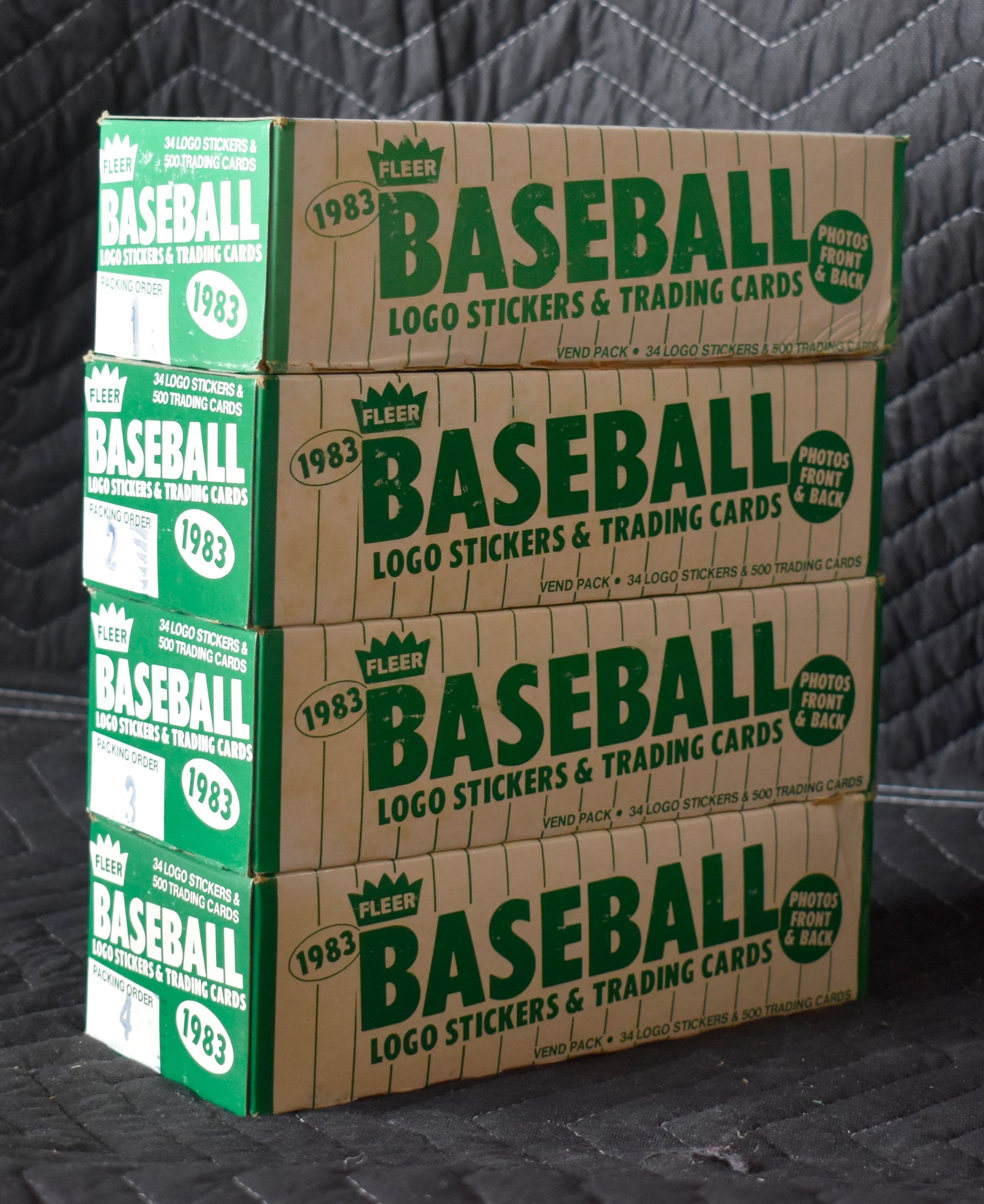Lot of (4) 1983 Fleer Baseball Vending Boxes (Box 1-4) - Gwynn Boggs RC RBX79