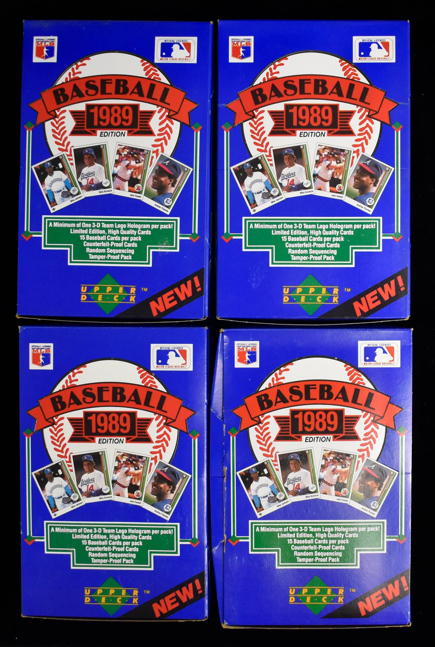 Lot of (4) 1989 Upper Deck - Low Series Wax Boxes - Griffey Jr RC - CLEAN RBX69