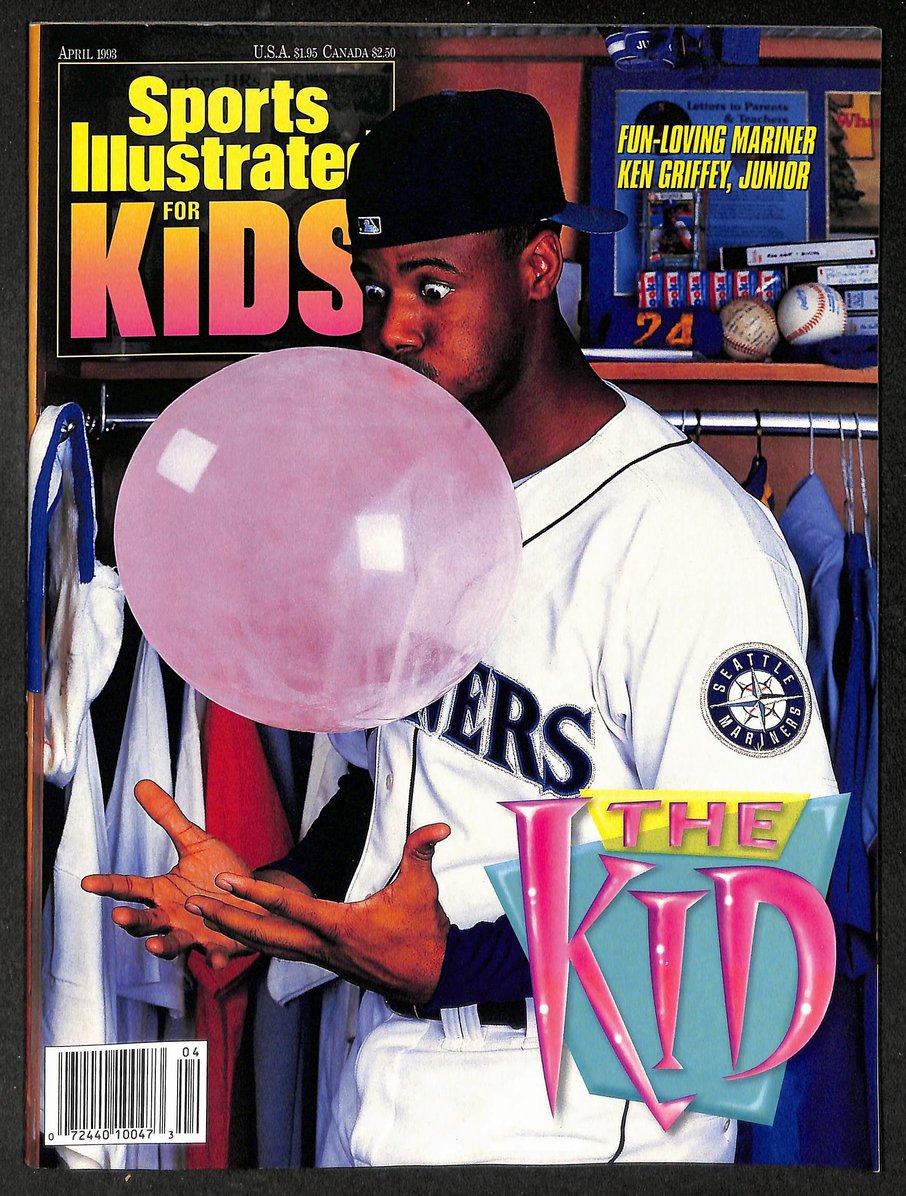 1993 Sports Illustrated for Kids Ken Griffey Jr Bubblegum Newsstand w/ Cards 207
