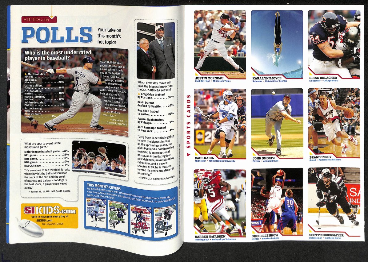 2007 Sports Illustrated for Kids NFL Preview w/ Cards Paul Babil RC 211209