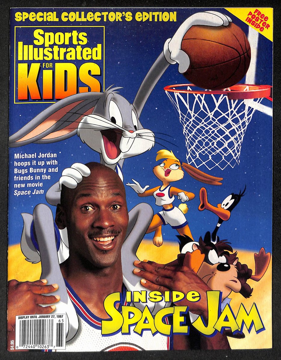 1997 Sports Illustrated for Kids Michael Jordan Space Jam Newsstand w/ Cards 10
