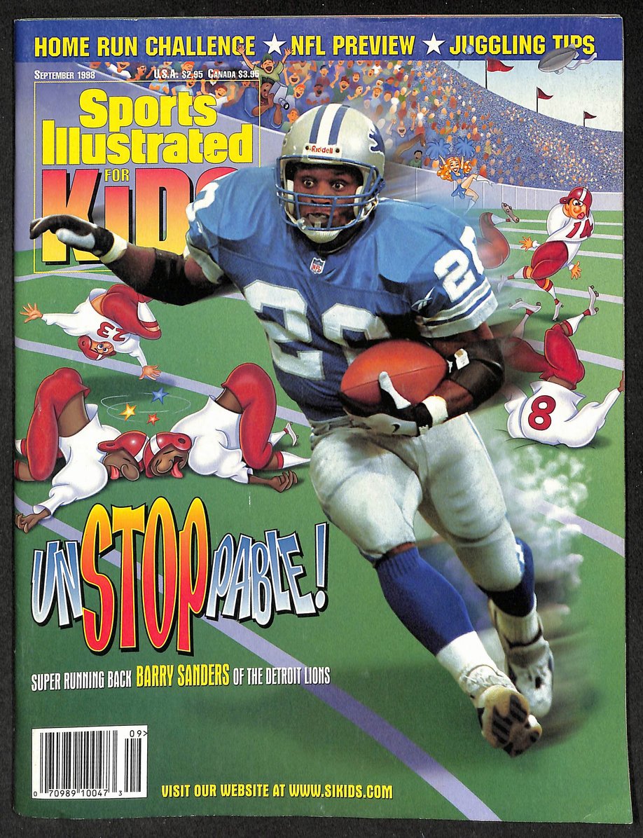1998 Sports Illustrated for Kids Barry Sanders Newsstand w/ Cards 211221