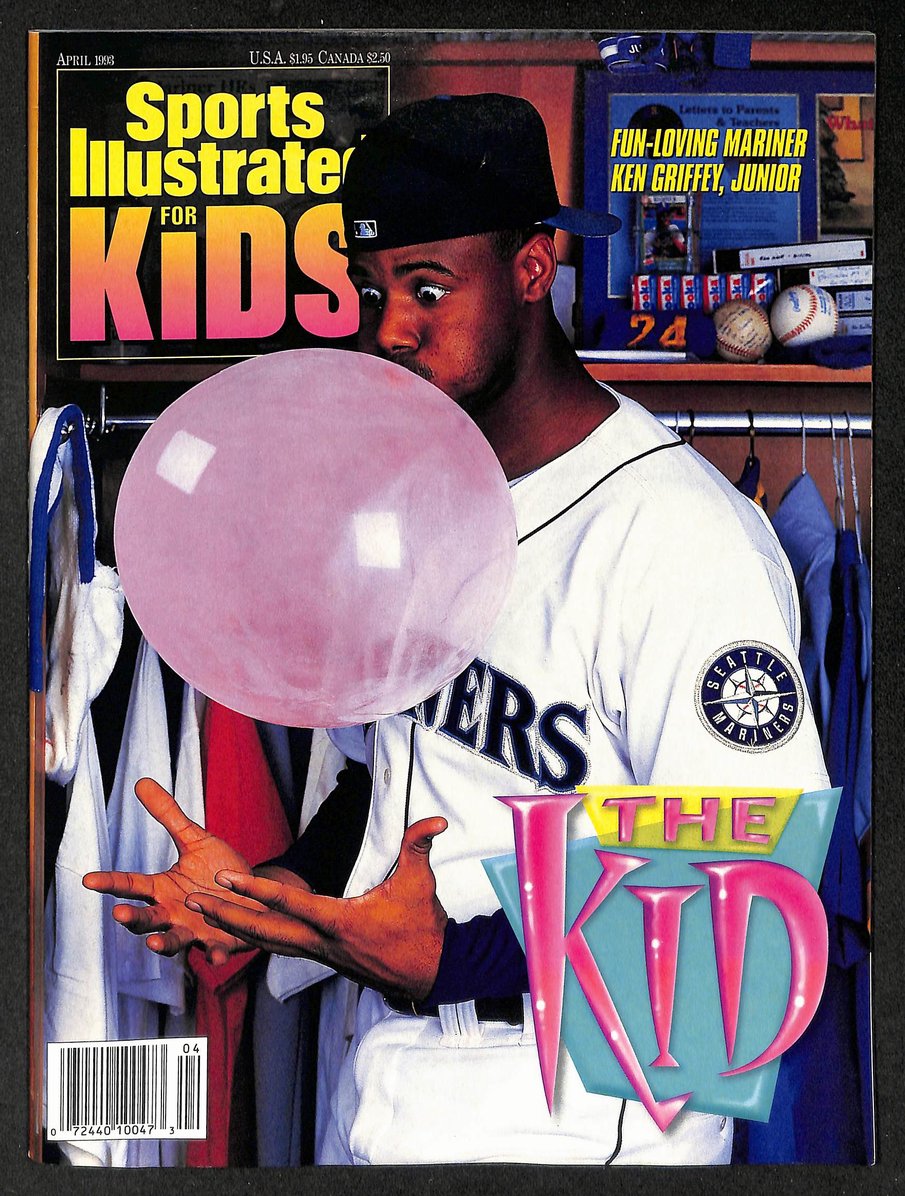 1993 Sports Illustrated for Kids Ken Griffey Jr Bubblegum Newsstand Creasing  211223