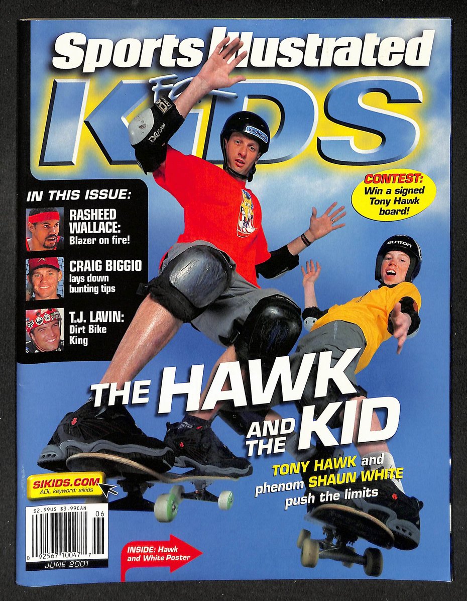 2001 Sports Illustrated for Kids Tony Hawk Newsstand w/ Cards Kobe Bryant 211227