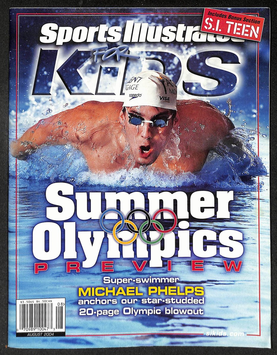 2004 Sports Illustrated for Kids Michael Phelps Newsstand w/ Cards 211203
